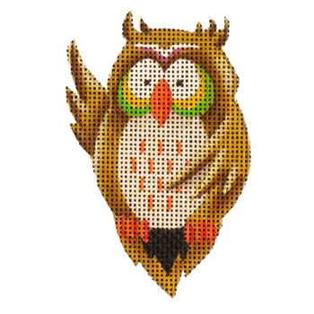 741j Owl  2.5 x3.5 18 Mesh Rebecca Wood Designs!