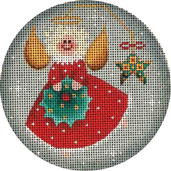 1019e Wreath angel 4" Round 18 Mesh Rebecca Wood Designs!