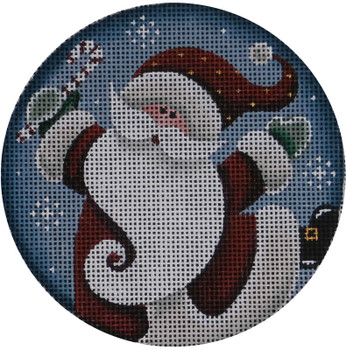 1026b Curley Santa  4" Round 18 Mesh Rebecca Wood Designs!