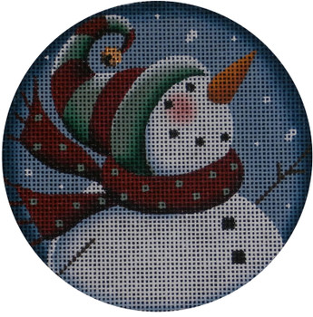 1026a Curley snowman  4" Round 18 Mesh Rebecca Wood Designs!