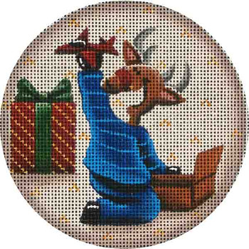 1018f Zoom Reindeer 4" Round 18 Mesh Rebecca Wood Designs!