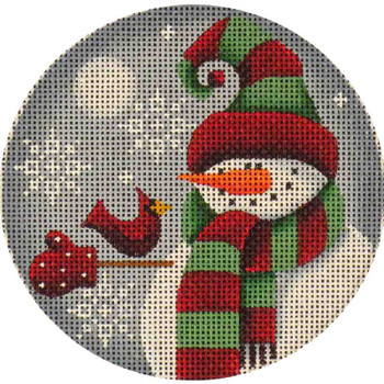 1017L December Snowman  4" Round 18 Mesh Rebecca Wood Designs!