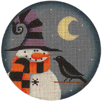 1017j October Snowman  4" Round 18 Mesh Rebecca Wood Designs!