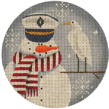 1017h August Snowman 4" Round 18 Mesh Rebecca Wood Designs!