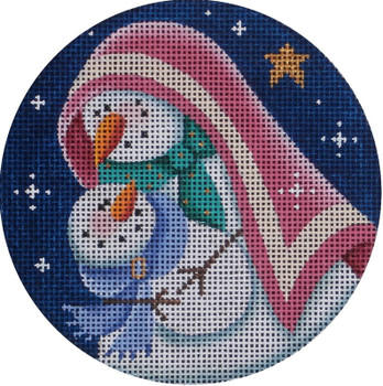 1024a Snowman Nativity  4" Round 18 Mesh Rebecca Wood Designs!