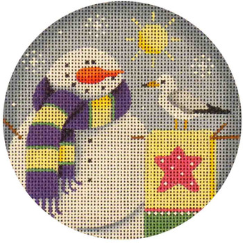 1017f June Snowman 4" Round 18 Mesh Rebecca Wood Designs!