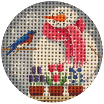 1017e May Snowman 4" Round 18 Mesh Rebecca Wood Designs!
