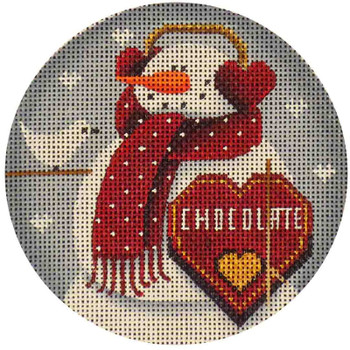 1017b February Snowman 4" Round 18 Mesh Rebecca Wood Designs!