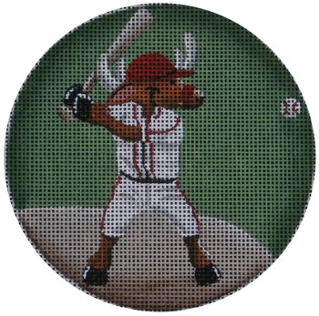 1022k Baseball Reindeer  4" Round 18 Mesh Rebecca Wood Designs!