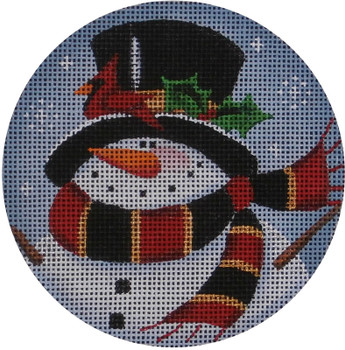 1037b Topper Snowman  4" Round 18 Mesh Rebecca Wood Designs!