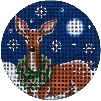 1029c Reindeer Wreath 4" Round 18 Mesh Rebecca Wood Designs!