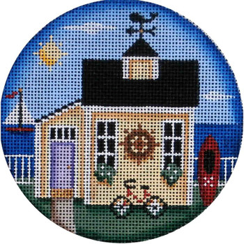 1032f Beach cottage 4" Round 18 Mesh Rebecca Wood Designs!