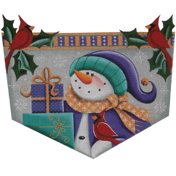 1448d Purple Snowman 8 x 11 13 Mesh Rebecca Wood Designs !