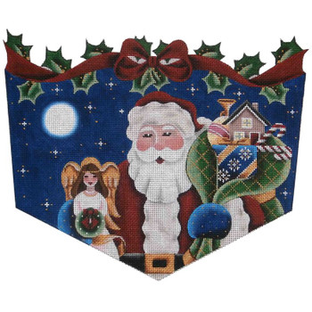 1453 Angel topper Santa 8 x 11 18 Mesh Rebecca Wood Designs!