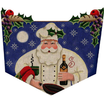 1431b Chef Santa 8" x 11" 18 Mesh Rebecca Wood Designs!