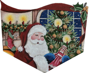 1458b Santa presents, Girl Cuff 8" x 11" 13 Mesh Rebecca Wood Designs !