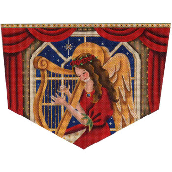 1438 Golden harp angel 8" x 11" 18 Mesh Rebecca Wood Designs!