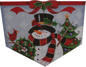 1459b Happy Snowman Cuff 8" x 11" 13 Mesh Rebecca Wood Designs !