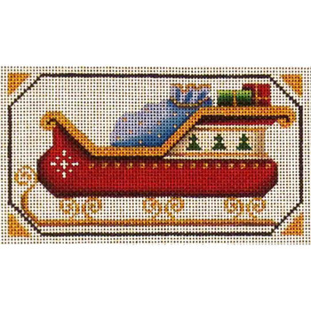 444d Santa’s sleigh 5" x 3"18 Mesh Rebecca Wood Designs!