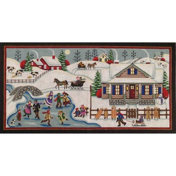 452d Winter village 11.5 x 22 18 Mesh Rebecca Wood Designs!