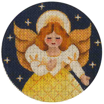 506e Yellow angel 4" Round 18 Mesh Rebecca Wood Designs!