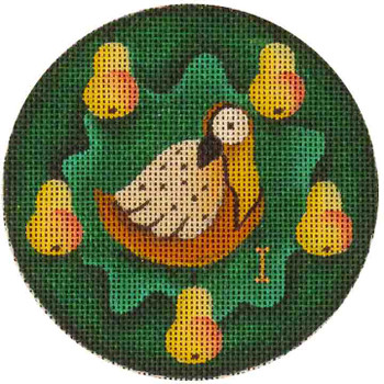 508a  1st Day Of Christmas 4" Diameter 18 Mesh Rebecca Wood Designs!