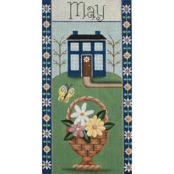 536e May Folk Banner 7" x 13" 18 Mesh Rebecca Wood Designs!