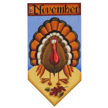 531k November banner 7" x 13" 18 Mesh Rebecca Wood Designs !