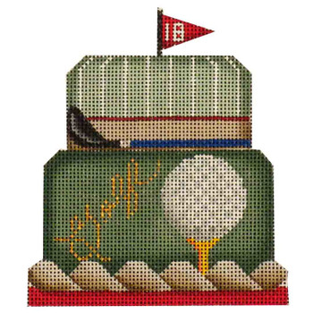 538n Golfing baby cake 4 x 4.5 18 Mesh Rebecca Wood Designs !