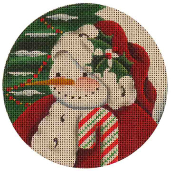553a Snowman Santa 4" Round 18 Mesh Rebecca Wood Designs!