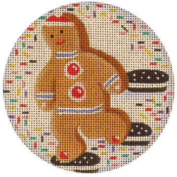 554c Gingerbread Boy 4" Round 18 Mesh Rebecca Wood Designs!