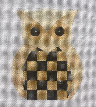 HO1616 Small checked owl 3.5 x 4.5 Raymond Crawford Designs 