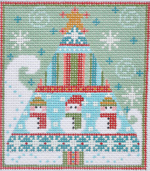 CH-226 Snowmen Tree  3 x 4 18 Mesh Danji Designs CH Designs