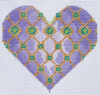 TM-33 Geometric Heart 3 1/2 x 3 1/2  18 Mesh TANYA MERTEL Danji Designs