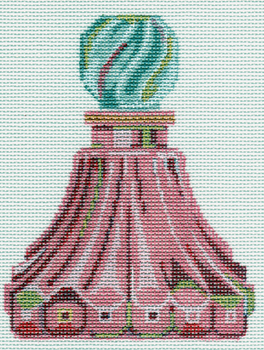 LL150R Pink Fluted Perfume Bottle  4x5 18 Mesh Labors Of Love