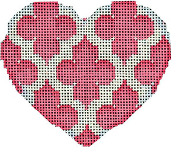 HE-841P Quatrefoil Heart/Pink  3.5x3  18 Mesh Associated Talents 