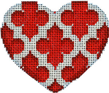 HE-841R Quatrefoil Heart/Red  3.5x3  18 Mesh Associated Talents 