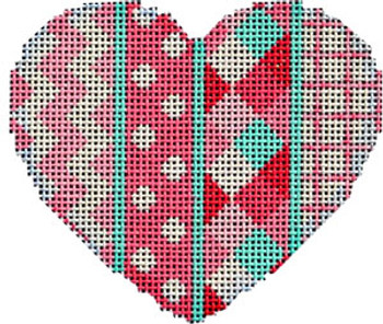 HE-846 Chevron/Dots/Harlequin Heart  3.5x3  18 Mesh Associated Talents 