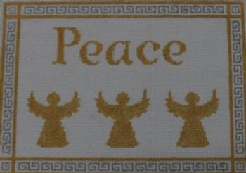 SG23 Peace with Three Angels 6 x 7.5 18 Mesh Kristine Kingston Needlepoint Designs