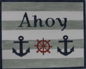 SG20 Ahoy with Anchor 6 x 7.5   18 Mesh Kristine Kingston Needlepoint Designs