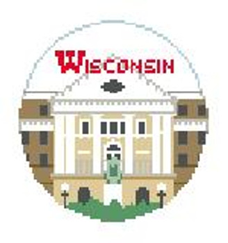 BT734 U of Wisconsin, Bascom Hall 4" diameter 18 Mesh Kathy Schenkel Designs