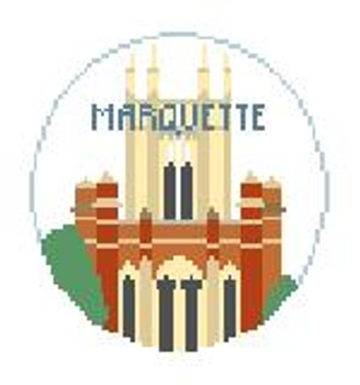 BT706 Marquette U Hall Tower 4" diameter 18 Mesh Kathy Schenkel Designs