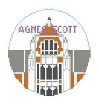 BT719 Agnes Scott College 4" diameter 18 Mesh Kathy Schenkel Designs