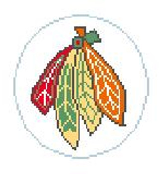 BT367 Blackhawks 4" diameter 18 Mesh Kathy Schenkel Designs