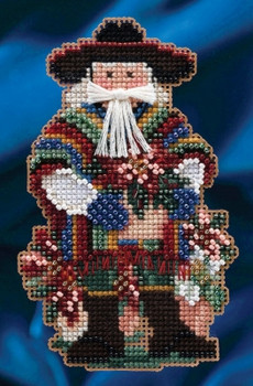MH204303 Mill Hill Santa Ornament Kit Feliz Navidad Santa (2014)