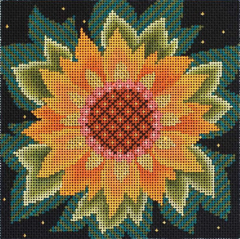 Child's Kit ~ Child's Sunflower handpainted Needlepoint Canvas & Yarn –  Needlepoint by Wildflowers