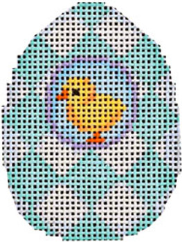 EG-616  Chick/Aqua Harlequin Mini Egg 2x2.5 18 Mesh Associated Talents 