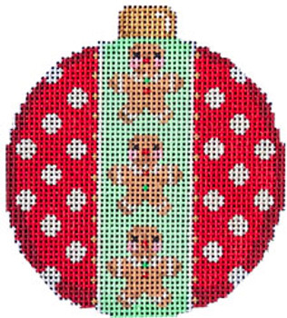 CT-1826 Gingerbread Boy/Dots Ball Orn. 3x3.25 18 Mesh Associated Talents 