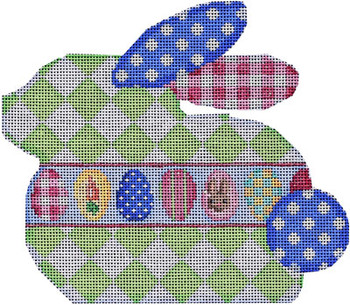 BR-805 Harlequin/Eggs Bunny 6.5x5.5 18 Mesh Associated Talents 