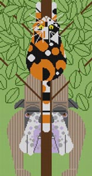 Treed Dog Cat HC-T176 Charley Harper 13 Mesh 81⁄2x161⁄4